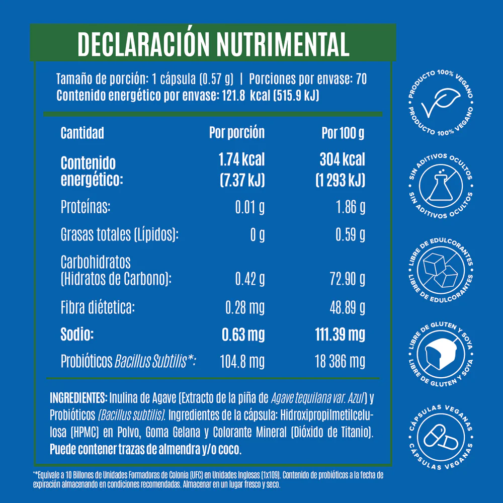 DAILY SPORE PROBIOTIC - PROBIÓTICOS CON 10 BILLONES DE UFC - 70 CÁPSULAS 