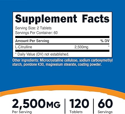 NUTRICOST CITRULLINE 2500 MG 120 TABS