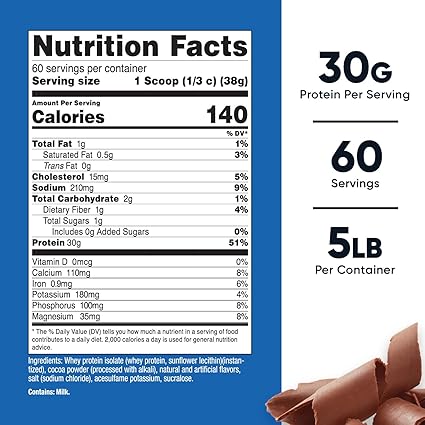 NUTRICOST WHEY PROTEIN ISOLATE 5 LBS 60 SERV